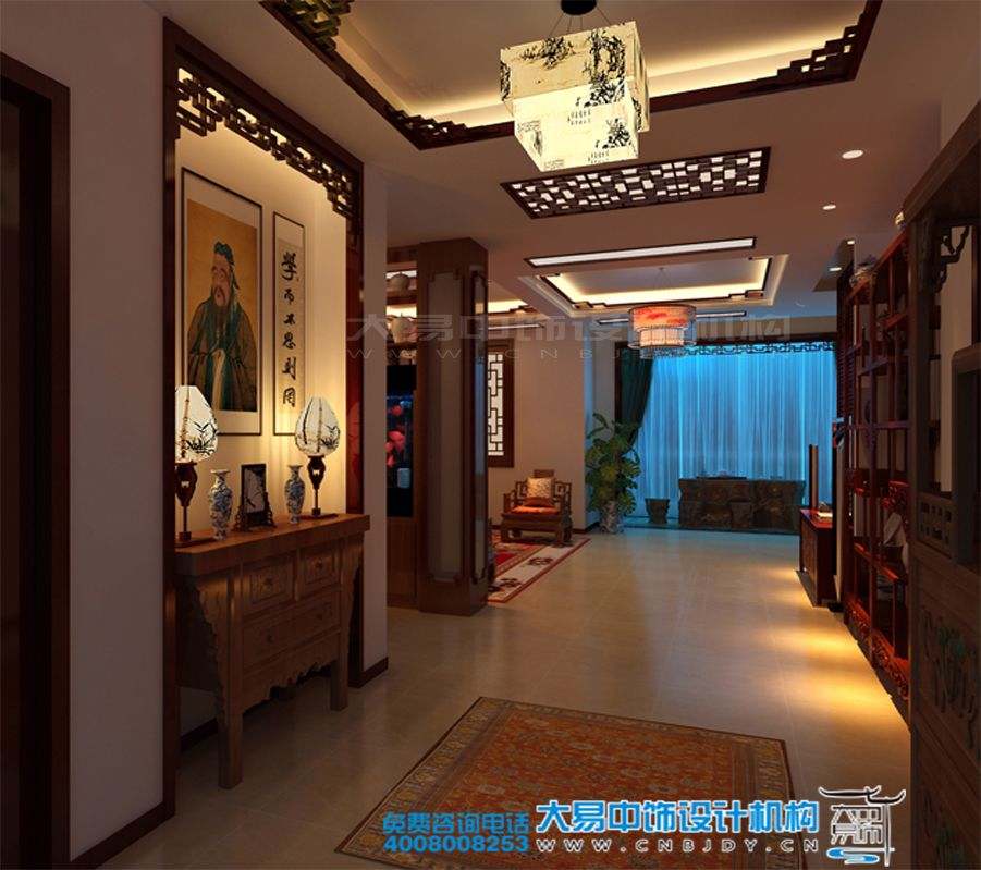 駐馬店新中式風格家裝效果圖紅色典雅設計