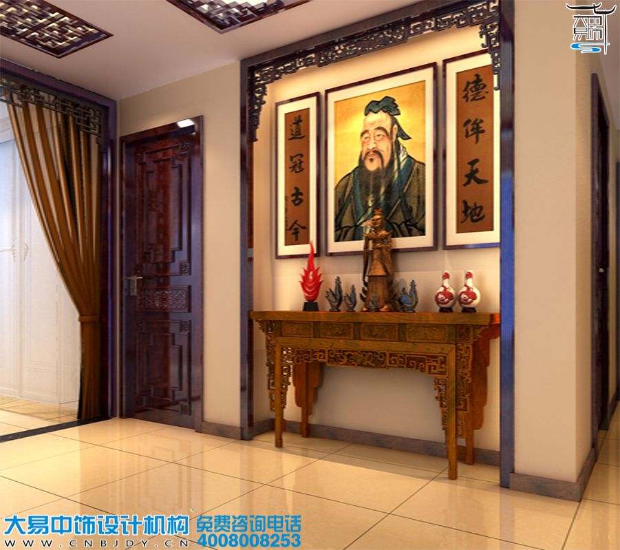 駐馬店新中式風格家裝效果圖紅色典雅設計