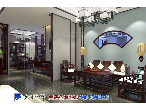 陜西西安紅木展廳中式裝修 古城墻下的傳統(tǒng)中式設(shè)計(jì)魅力