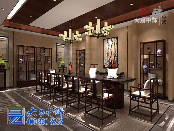 北京私人新中式茶會所裝修設計 富有層次的立體化會友空間