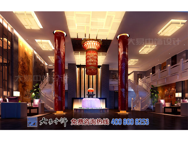 中式酒店裝修最突出的對比色彩黑與白